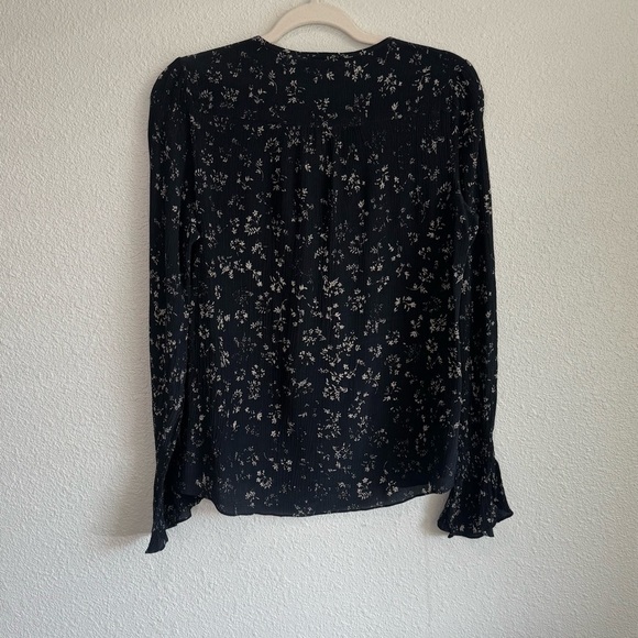 Go by Gosilk Womens Small Popover Blouse Floral Wrinkle Fabric Dainty Preppy - Picture 9 of 9